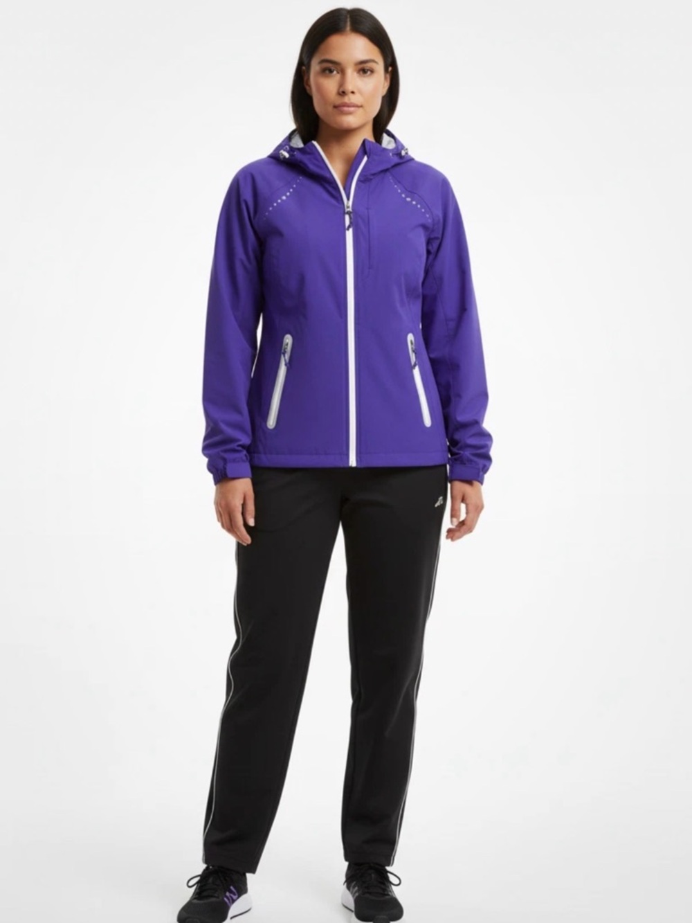 Free Country Purple Lightweight Hooded Jacket Size XL Active Windbreaker